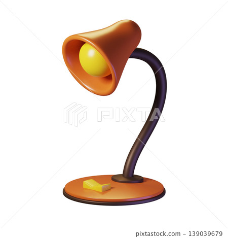 Desk lamp on transparent background. 3d illustration. High resolution Desk lamp on transparent background. 3d illustration. High resolution 139039679