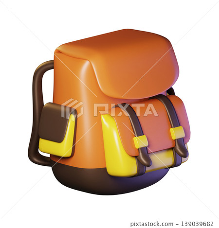 Backpack on transparent background. 3d illustration. High resolution Backpack on transparent background. 3d illustration. High resolution 139039682