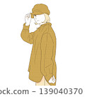 A woman wearing a newsboy cap 139040370