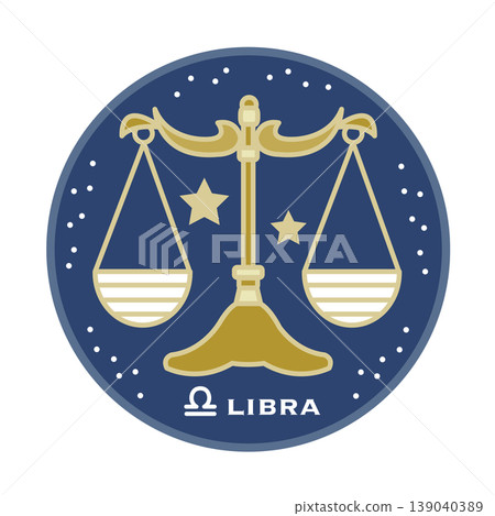 天秤座的簡單星座圖標 139040389