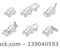 Isometric line tractor set with attachments.  139040593