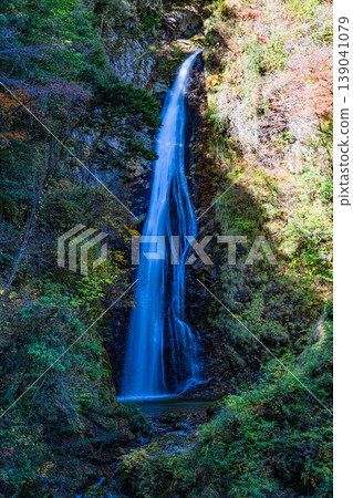 [Japan's Top 100 Waterfalls] Late Autumn Scenery of Hara Fudo Falls, Part 8, Shiso City, Hyogo Prefecture 139041079