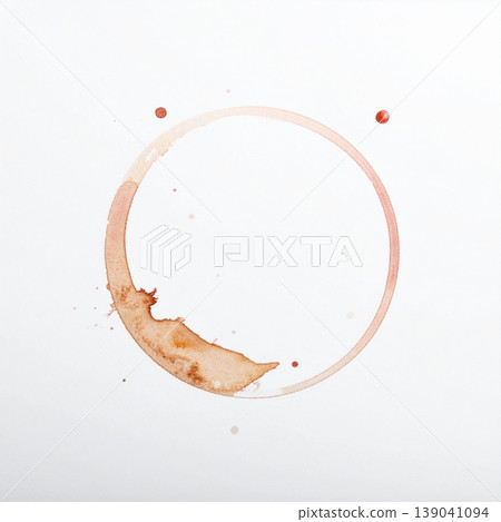 Circle of tea and coffee stains on a white background Circle of tea and coffee stains on a white background 139041094