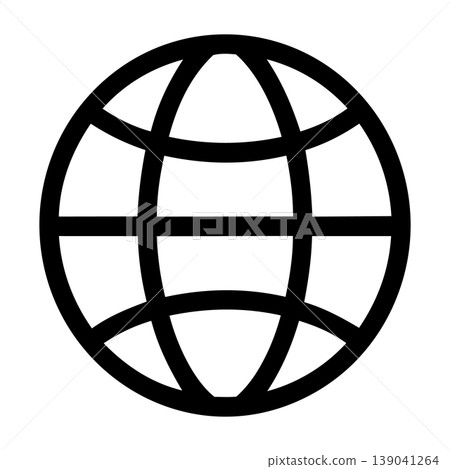 Earth line icon, global internet network UI symbol. Earth line icon, global internet network UI symbol. 139041264