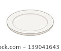 Simple white round plate illustration material - tableware, plate 139041643