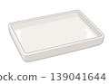 Simple white rectangular plate - illustration material - tableware 139041644