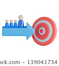 3D Leader Guiding Team Toward Target Illustration. 139041734