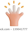 3D Raynaud Syndrome Hand with Pale Fingers Illustration.	 139041777