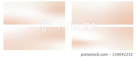 Rose gold gradation wide set. Backgrounds with peach plain colors. Set of vertical pink creamy gradient. Brown calm foil for cosmetic silk cream design or social media. Vector plain blur backdrop 139042232