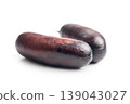 Smoked Polish Sausage With Dark Casing and Spicy Kielbasa On White Background 139043027