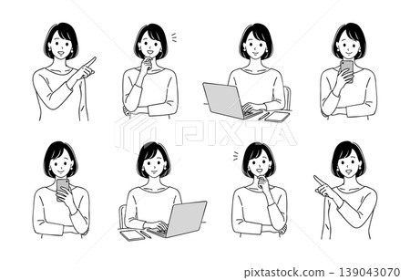 女性插畫素材集 139043070