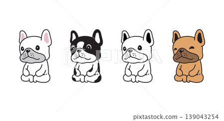 french bulldog dog vector cartoon character sitting icon puppy pet doodle animal symbol illustration isolated design 139043254