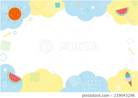 Cute summer-themed frames Cute summer-themed frames 139043296