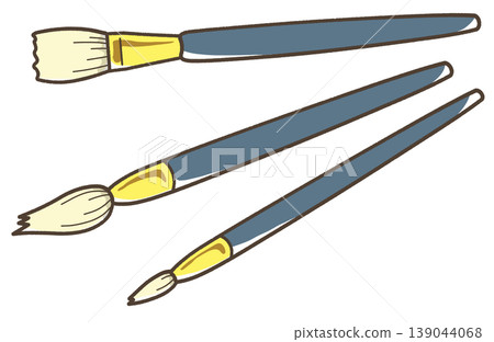 Three types of brushes for painting Three types of brushes for painting 139044068