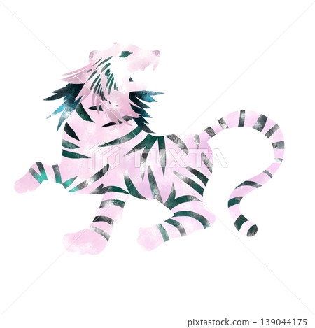 hand drawn illustration of white tiger 139044175