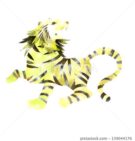 hand drawn illustration of white tiger 139044176