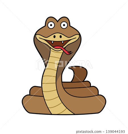 Cute cartoon vector illustration of an Egyptian Cobra isolated on white background Cute cartoon vector illustration of an Egyptian Cobra isolated on white background 139044193