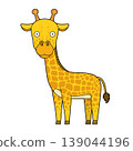 Cute cartoon vector illustration of a giraffe wolf isolated on white background 139044196