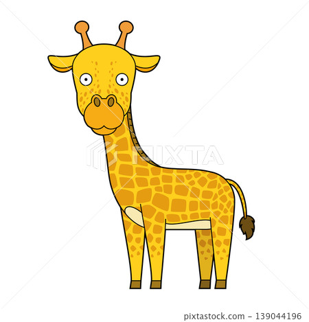 Cute cartoon vector illustration of a giraffe wolf isolated on white background Cute cartoon vector illustration of a giraffe wolf isolated on white background 139044196
