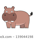 Cute cartoon vector illustration of a hippo isolated on white background 139044198