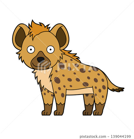 Cute cartoon vector illustration of a hyena isolated on white background Cute cartoon vector illustration of a hyena isolated on white background 139044199