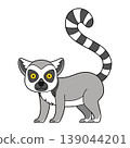Cute cartoon vector illustration of a lemur isolated on white background 139044201