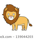 Cute cartoon vector illustration of a lion isolated on white background 139044203