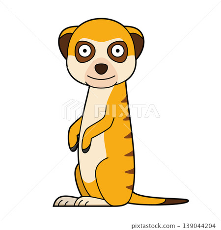 Cute cartoon vector illustration of a meerkat bear isolated on white background Cute cartoon vector illustration of a meerkat bear isolated on white background 139044204