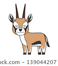 Cute cartoon vector illustration of a Thomsons Gazelle isolated on white background 139044207