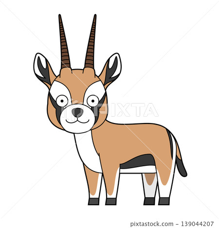 Cute cartoon vector illustration of a Thomsons Gazelle isolated on white background 139044207