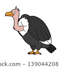 Cute cartoon vector illustration of a vulture isolated on white background 139044208