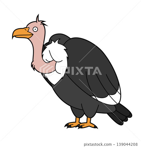 Cute cartoon vector illustration of a vulture isolated on white background Cute cartoon vector illustration of a vulture isolated on white background 139044208