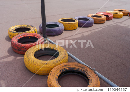 Colorful Tire Outdoor Display 2 Colorful Tire Outdoor Display 2 139044267
