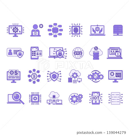 Colored Icon Set Information Technology Colored Icon Set Information Technology 139044279