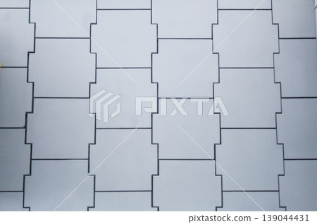 figured tiles of the same color. Gray Building Background 139044431