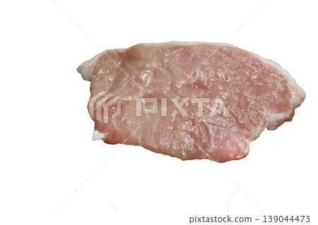 isolate a raw piece of pork meat. Top view isolate a raw piece of pork meat. Top view 139044473