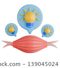 3D Muscle Memory Concept with Lightbulb Illustration. 139045024