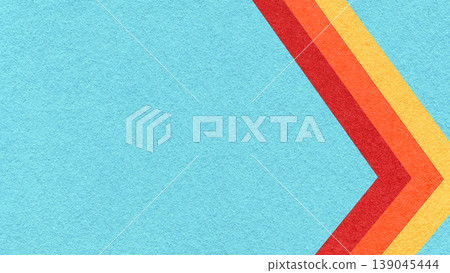 Light blue paper texture background with red, orange yellow, chevron stripes and copy space for banner, presentation, template Light blue paper texture background with red, orange yellow, chevron stripes and copy space for banner, presentation, template 139045444