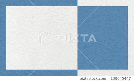 Textured white, steel blue paper background with frame and geometric panel. Template for presentation with copy space Textured white, steel blue paper background with frame and geometric panel. Template for presentation with copy space 139045447