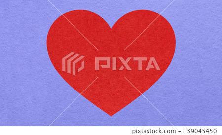 Red heart on violet paper texture background with copy space for Valentines Day banner, template or greeting card Red heart on violet paper texture background with copy space for Valentines Day banner, template or greeting card 139045450