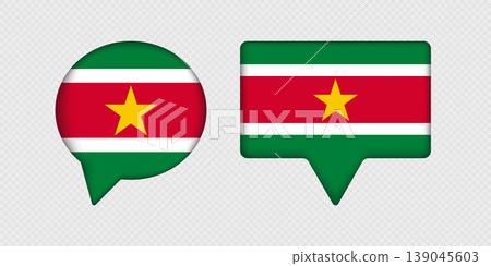 Flag of Suriname in speech bubble. 139045603