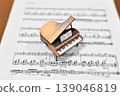 Image of a grand piano and sheet music [Indoor studio photography] 139046819