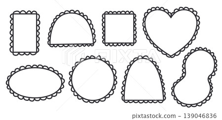Hand drawn ink frame with naive fringe Hand drawn ink frame with naive fringe 139046836