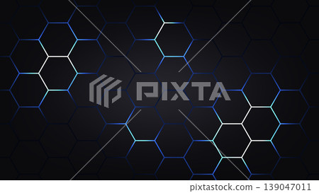 Hexagonal abstract technology background. electric glow hexagonal background. vector illustration. Hexagonal abstract technology background. electric glow hexagonal background. vector illustration. 139047011