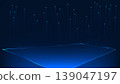 Abstract technology background digital square platforms with data streams rising upward, representing data transmission, high-speed connectivity, big data flow, cloud computing, digital infrastructure 139047197
