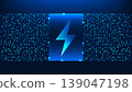 Technology energy background electric symbol within a side frame of square elements, representing battery charging, energy storage, renewable energy, alternative power, sustainable energy systems 139047198