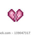 Pixel art icon: Mini broken heart mark (8) 139047317