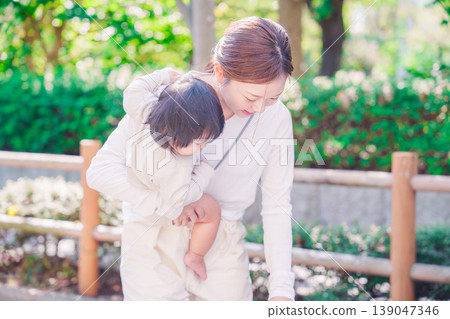 Mothers going out with their children Mothers going out with their children 139047346