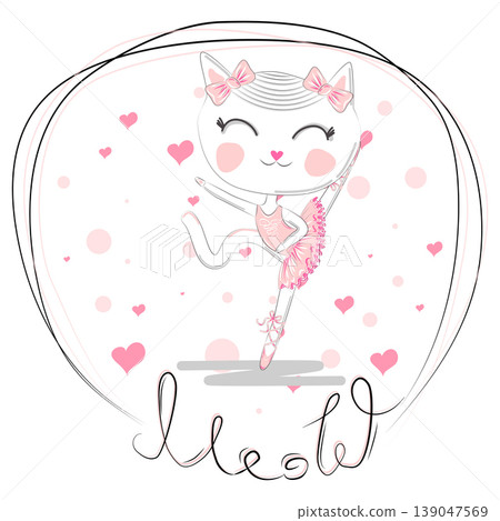 Kitty ballerina cute and beautiful objects. Kitty ballerina cute and beautiful objects. 139047569
