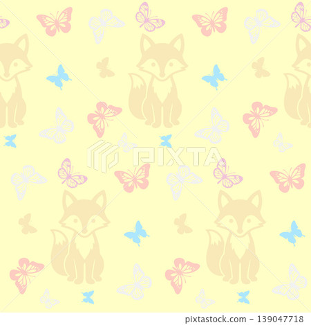 Cute Fox Seamless Pattern 139047718